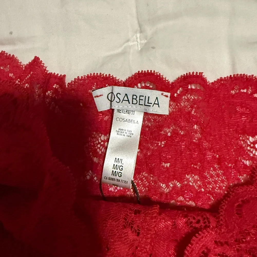 Cosabella Vibrant Crotchless Red Lace Panties- New With Tag - Picture 3 of 3